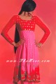 AK6984 Pasty pink Crinkle Chiffon Anarkali Style