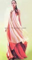 PW6701 Persian Red, Old Mauve And Cream Crinkle Chiffon Sharara