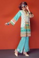 GAW-Turqouise 2 Pc Printed Lawn Stiched suit