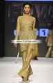 SC6511 Dull Gold Crinkle Chiffon Banarasi Jamawar Special Occasion Dress