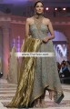 PW6910 Grullo Metallic Gold Crinkle Chiffon Banarasi Jamawar Tissue Silk Party Dress