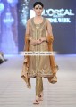 PW7288 Camel Bronze Crinkle Chiffon Raw Silk Banarasi Jamawar Party Dress