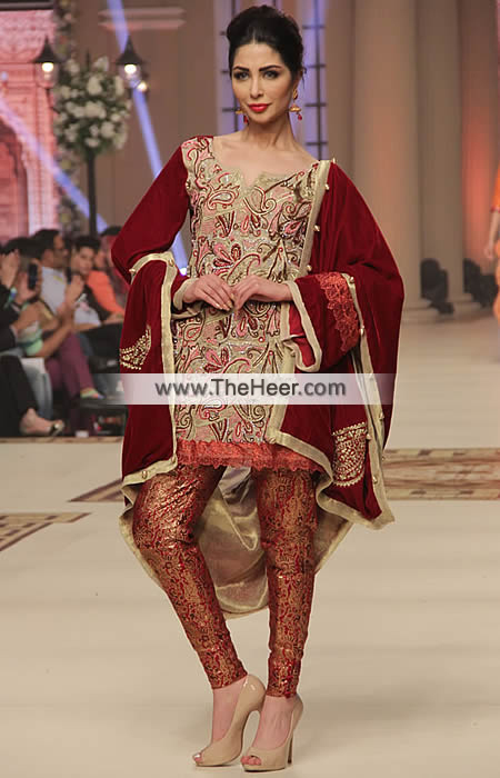 velvet and jamawar dresses