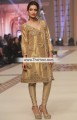 SC6055 Gold Metallic Almond Raw Silk Banarasi Jamawar Crinkle Chiffon Angrakha Dress