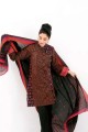  GAW-Brown 3 Pc Silk Linen  Stiched Suit