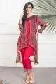 MSW003 Red Silk 4 Piece Stitched Suit