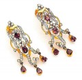 JW4871 Zircons & Burgundy Earrings Jewellery