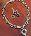 JW696 White &  Green Diamond Like Jewellery
